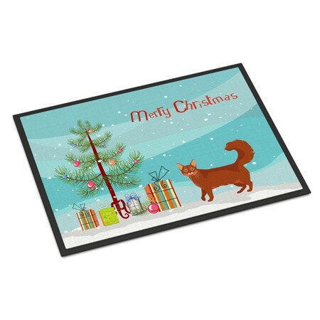 Carolines Treasures 18 x 27 in. Somali Cat Merry Christmas Indoor or Outdoor Mat CK4722MAT